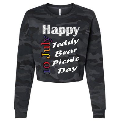 July 10th Teddy Bear Picnic Day Fun Gift Idea Cropped Pullover Crew