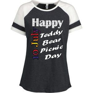 July 10th Teddy Bear Picnic Day Fun Gift Idea Enza Ladies Jersey Colorblock Tee