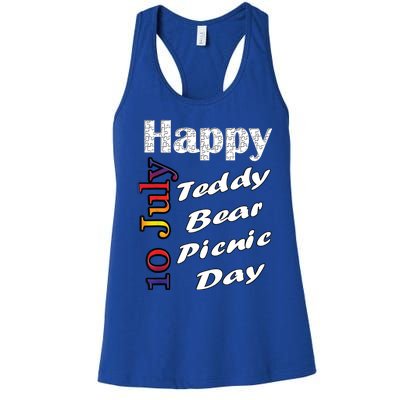 July 10th Teddy Bear Picnic Day Fun Gift Idea Women's Racerback Tank