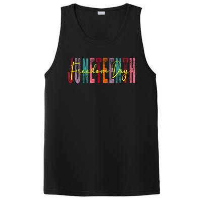 Junenth 2024 19 June 1865 Groovy Wavy Retro Art Freedom Gift PosiCharge Competitor Tank