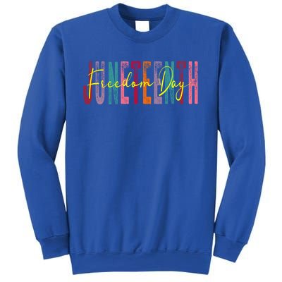 Junenth 2024 19 June 1865 Groovy Wavy Retro Art Freedom Gift Sweatshirt