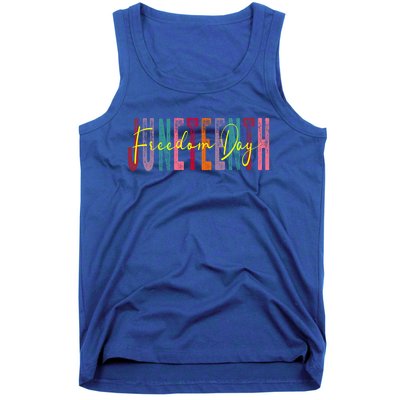 Junenth 2024 19 June 1865 Groovy Wavy Retro Art Freedom Gift Tank Top