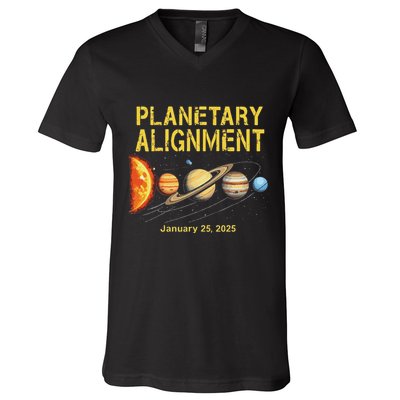 January 25 2025 Planetary Alignment Astronomy Space Lovers V-Neck T-Shirt