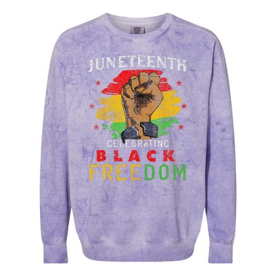 Juneteenth 2024 Black Freedom 1865 Pride Colorblast Crewneck Sweatshirt