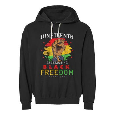 Juneteenth 2024 Black Freedom 1865 Pride Garment-Dyed Fleece Hoodie