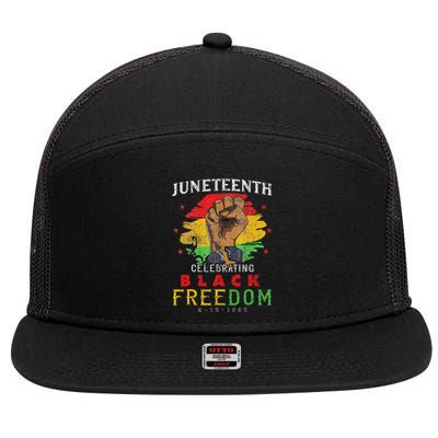 Juneteenth 2024 Black Freedom 1865 Pride 7 Panel Mesh Trucker Snapback Hat