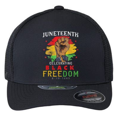 Juneteenth 2024 Black Freedom 1865 Pride Flexfit Unipanel Trucker Cap