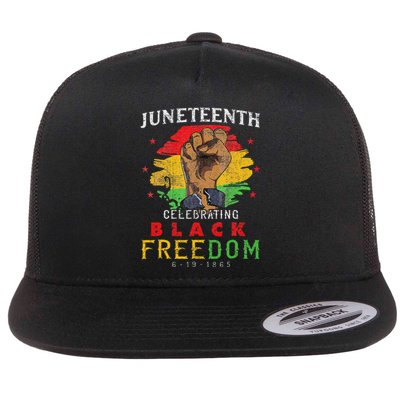 Juneteenth 2024 Black Freedom 1865 Pride Flat Bill Trucker Hat