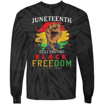 Juneteenth 2024 Black Freedom 1865 Pride Tie-Dye Long Sleeve Shirt