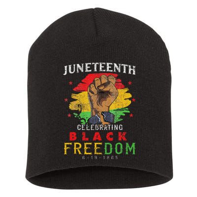 Juneteenth 2024 Black Freedom 1865 Pride Short Acrylic Beanie