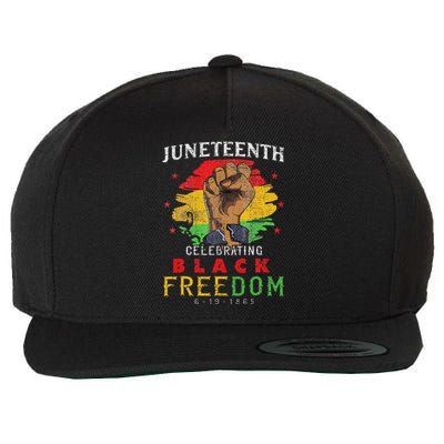 Juneteenth 2024 Black Freedom 1865 Pride Wool Snapback Cap