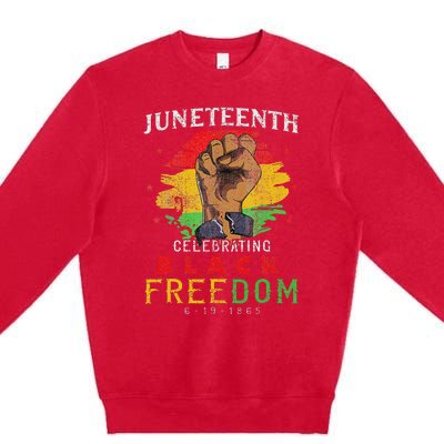 Juneteenth 2024 Black Freedom 1865 Pride Premium Crewneck Sweatshirt