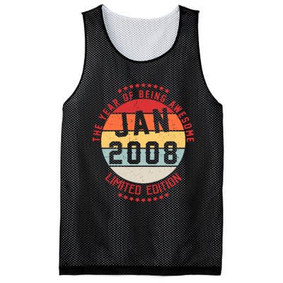 Jan 2008 Birthday The Year Of Being Awesome Gift Mesh Reversible Basketball Jersey Tank