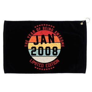 Jan 2008 Birthday The Year Of Being Awesome Gift Grommeted Golf Towel