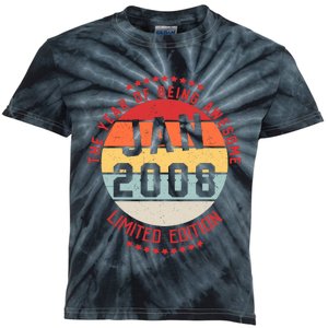 Jan 2008 Birthday The Year Of Being Awesome Gift Kids Tie-Dye T-Shirt