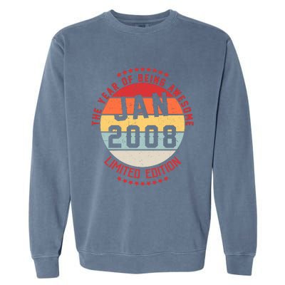 Jan 2008 Birthday The Year Of Being Awesome Gift Garment-Dyed Sweatshirt