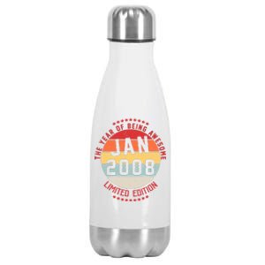 Jan 2008 Birthday The Year Of Being Awesome Gift Stainless Steel Insulated Water Bottle