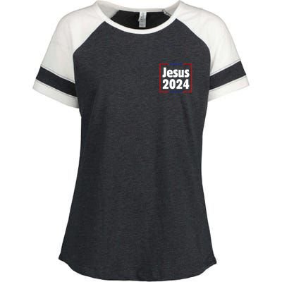 Jesus 2024 Crosses Enza Ladies Jersey Colorblock Tee