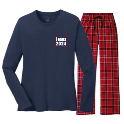 Jesus 2024 Crosses Women's Long Sleeve Flannel Pajama Set 