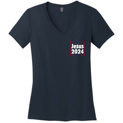 Jesus 2024 Crosses Women's V-Neck T-Shirt