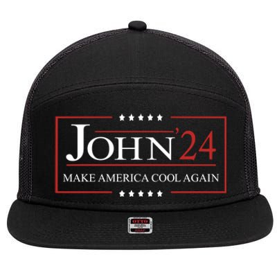 John 2024 Campaign Birthday Make America Cool Again Gift 7 Panel Mesh Trucker Snapback Hat