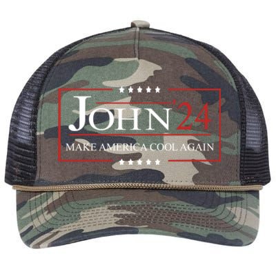 John 2024 Campaign Birthday Make America Cool Again Gift Retro Rope Trucker Hat Cap