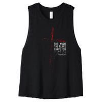 Jeremiah 2911 Christian Religious Bible Verse Gifts Cross Women's Racerback Cropped Tank