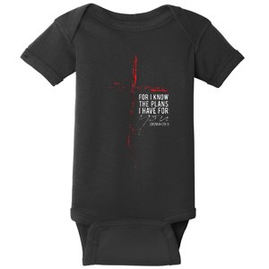 Jeremiah 2911 Christian Religious Bible Verse Gifts Cross Baby Bodysuit