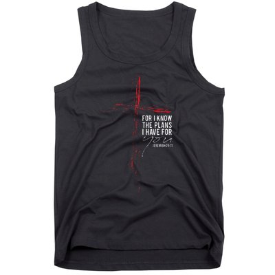 Jeremiah 2911 Christian Religious Bible Verse Gifts Cross Tank Top