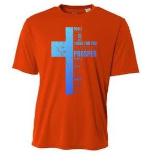 Jeremiah 29:11 Christian Cross Funny Gift Verse Sayings Meaningful Gift Cooling Performance Crew T-Shirt