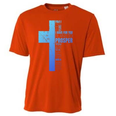 Jeremiah 29:11 Christian Cross Funny Gift Verse Sayings Meaningful Gift Cooling Performance Crew T-Shirt