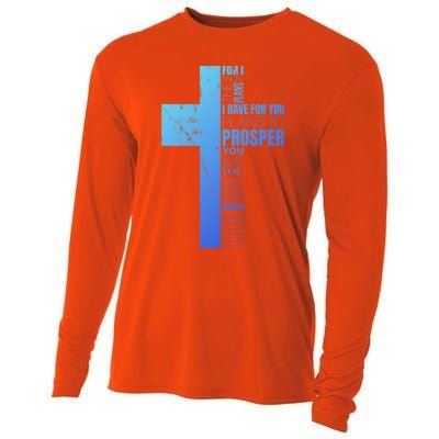 Jeremiah 29:11 Christian Cross Funny Gift Verse Sayings Meaningful Gift Cooling Performance Long Sleeve Crew