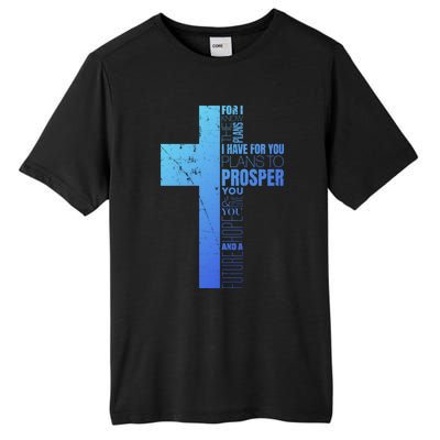 Jeremiah 29:11 Christian Cross Funny Gift Verse Sayings Meaningful Gift Tall Fusion ChromaSoft Performance T-Shirt