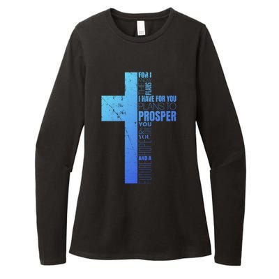 Jeremiah 29:11 Christian Cross Funny Gift Verse Sayings Meaningful Gift Womens CVC Long Sleeve Shirt