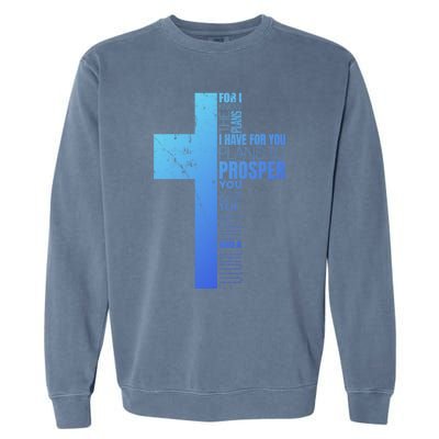 Jeremiah 29:11 Christian Cross Funny Gift Verse Sayings Meaningful Gift Garment-Dyed Sweatshirt