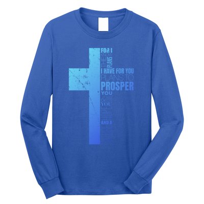 Jeremiah 29:11 Christian Cross Funny Gift Verse Sayings Meaningful Gift Long Sleeve Shirt