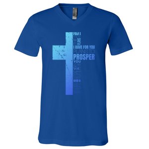 Jeremiah 29:11 Christian Cross Funny Gift Verse Sayings Meaningful Gift V-Neck T-Shirt