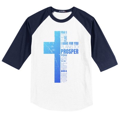 Jeremiah 29:11 Christian Cross Funny Gift Verse Sayings Meaningful Gift Baseball Sleeve Shirt