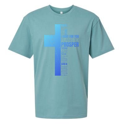 Jeremiah 29:11 Christian Cross Funny Gift Verse Sayings Meaningful Gift Sueded Cloud Jersey T-Shirt