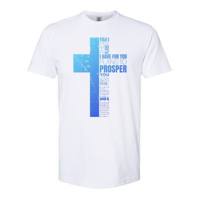 Jeremiah 29:11 Christian Cross Funny Gift Verse Sayings Meaningful Gift Softstyle CVC T-Shirt