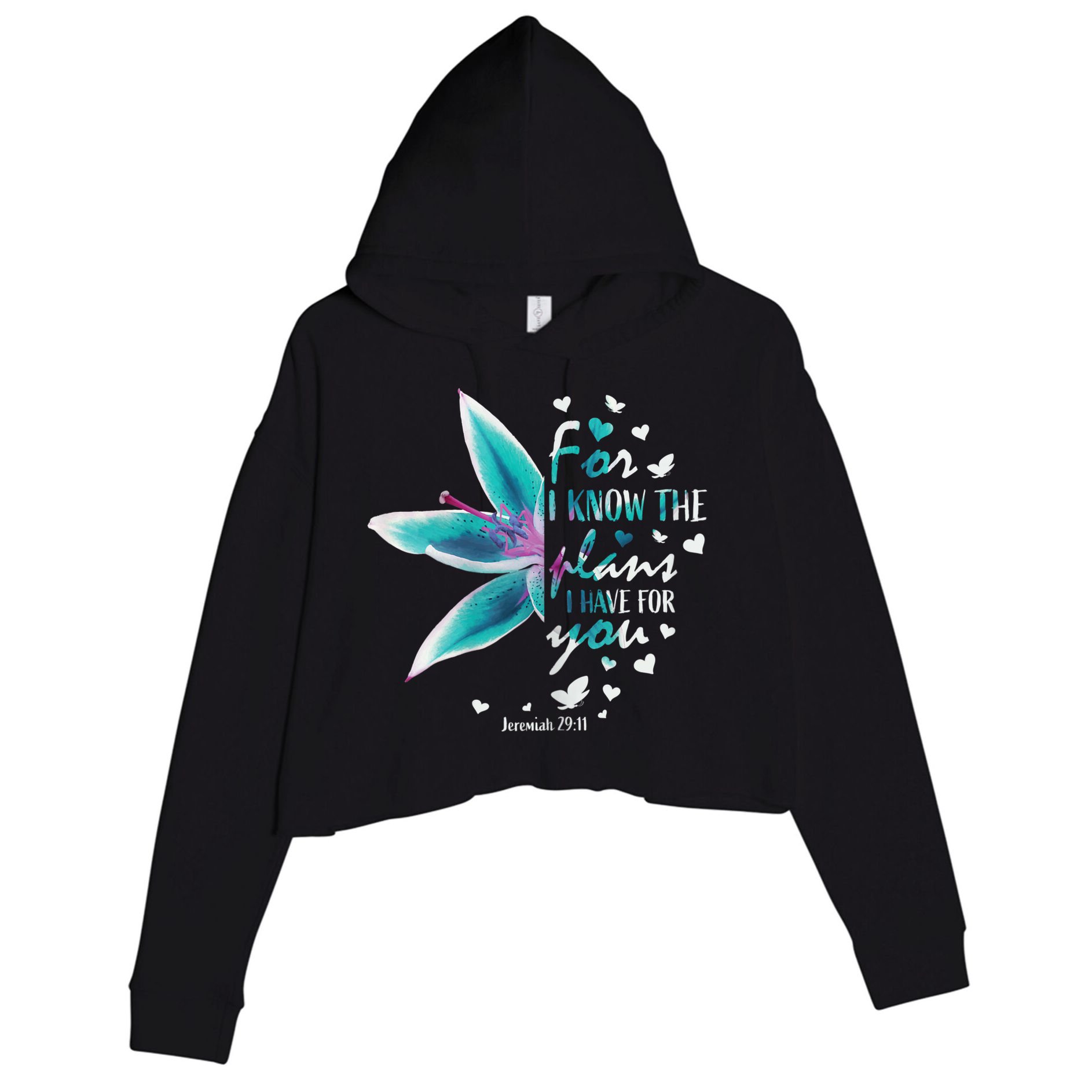 Jeremiah 29:11 Christian Bible Verse Gifts Religious Faith Crop Fleece Hoodie