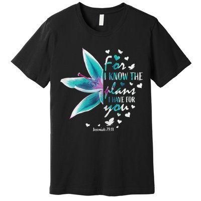 Jeremiah 29:11 Christian Bible Verse Gifts Religious Faith Premium T-Shirt