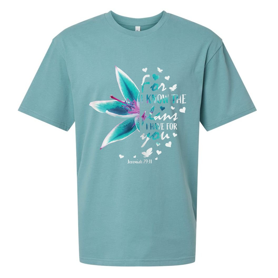 Jeremiah 29:11 Christian Bible Verse Gifts Religious Faith Sueded Cloud Jersey T-Shirt