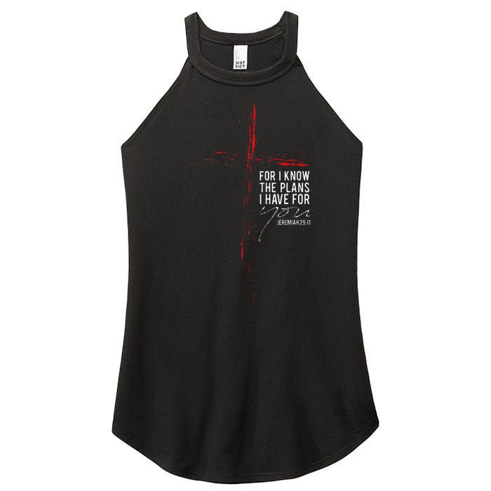 Jeremiah 2911 Christian Religious Bible Verse Gifts Cross Women’s Perfect Tri Rocker Tank