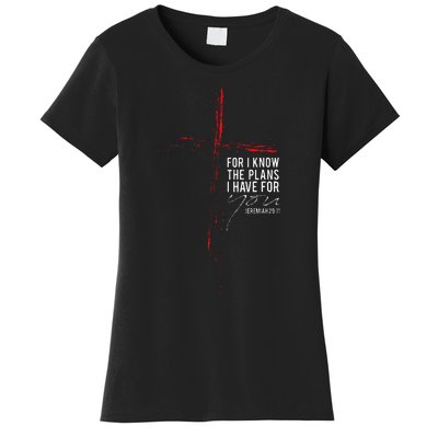 Jeremiah 2911 Christian Religious Bible Verse Gifts Cross Women's T-Shirt