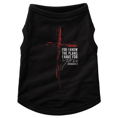 Jeremiah 2911 Christian Religious Faith Verse Cross Graphic Doggie Tank