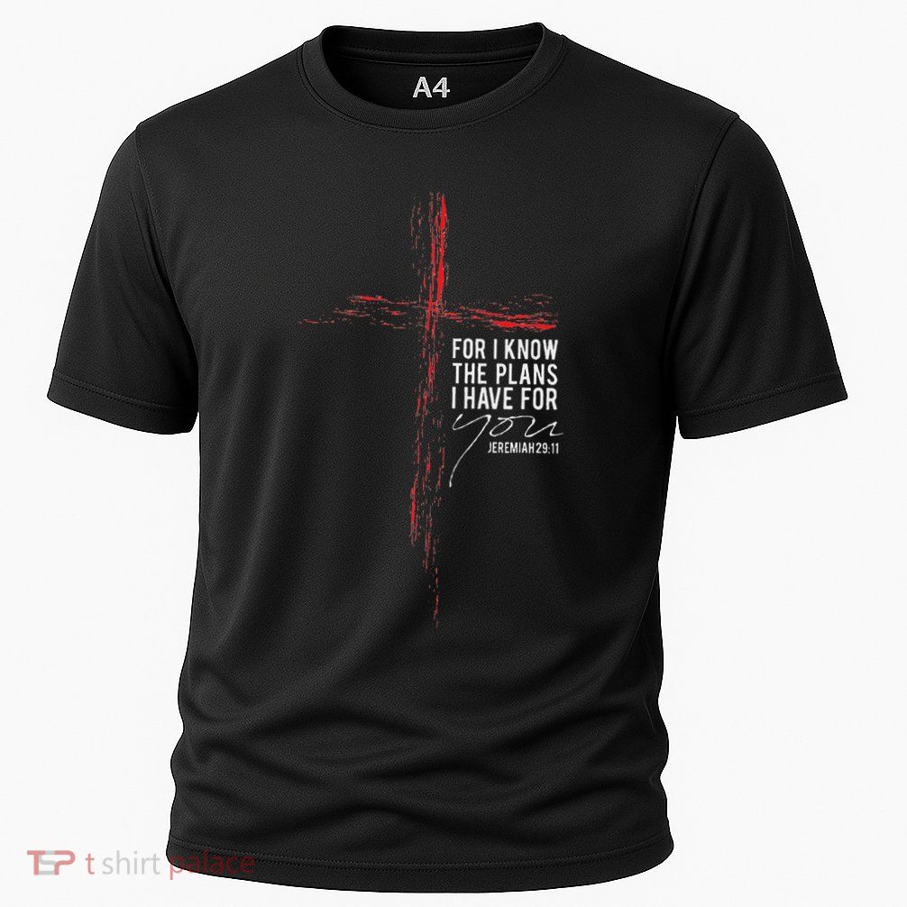 Jeremiah 2911 Christian Religious Faith Verse Cross Graphic Performance Shirt