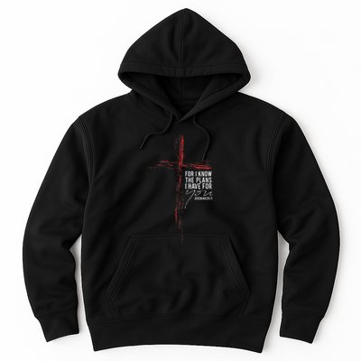 Jeremiah 2911 Christian Religious Faith Verse Cross Graphic Hoodie