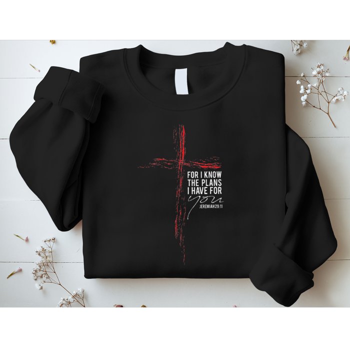 Jeremiah 2911 Christian Religious Faith Verse Cross Graphic Sweatshirt