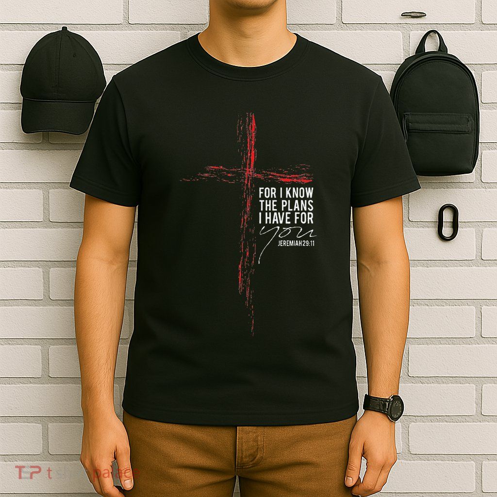Jeremiah 2911 Christian Religious Faith Verse Cross Graphic T-Shirt
